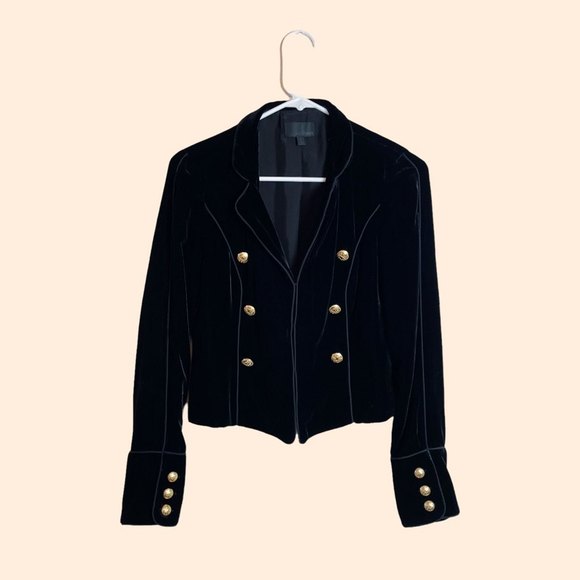 INTERMIX Jackets & Blazers - Intermix Gargot Military Black Velvet Blazer Jacket Size XS